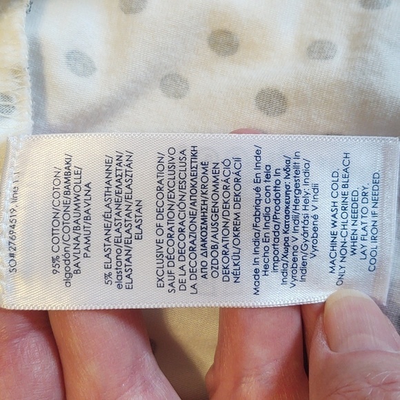 Chaps Women's Short Sleeve Square Neck Cotton TShirt with Decorative Trim - Picture 6 of 7